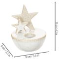 Castiçais de cerâmica em formato de estrela, decoração natalina, 11 cm, 2 peças. | Floristik24.pt