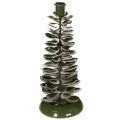 Floristik24 Castiçal em forma de árvore de Natal, decoração em metal verde, 28 cm