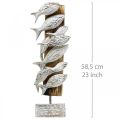 Floristik24 Peixe decorativo em pé cardume de peixes em madeira Decoração marítima 59cm