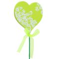 Floristik24 Plugue coração rosa, verde 8,5 cm x 7,5 cm 12 peças