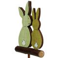 Floristik24 Plugue coelhos de madeira verde 8cm 8pcs