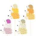 Floristik24 Estacas decorativas para jardim - Família de ouriços coloridos - 34 cm, 12 peças
