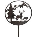 Floristik24 Estaca decorativa, animais da floresta, veado e pinheiro, 100 cm