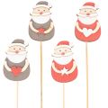 Floristik24 Estacas decorativas de Papai Noel para arranjos florais e vasos de plantas, 31 cm, 12 peças