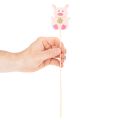 Enfeite decorativo de porquinho com flor, madeira, 31 cm, 16 peças | Floristik24.pt