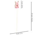 Enfeite decorativo de porquinho com flor, madeira, 31 cm, 16 peças | Floristik24.pt