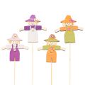 Floristik24 Decorações de espantalho de madeira, cores sortidas, 30 cm, 12 peças