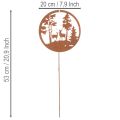 Estaca de jardim, cor ferrugem, redonda, silhueta de veado, decoração de floresta, 53 cm, 2 peças | Floristik24.pt