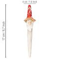 Estatueta de anão para colar, com barba longa e chapéu de cogumelo, decoração, 17 cm, 2 peças | Floristik24.pt