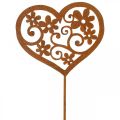 Floristik24 Flor plug coração decoração de jardim pátina Dia dos Namorados 10×8.5cm