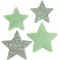 Floristik24 Espalhar decoração Estrelas de Natal Espalhar estrelas verde Ø4/5cm 40p