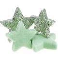 Floristik24 Espalhar decoração Estrelas de Natal Espalhar estrelas verde Ø4/5cm 40p