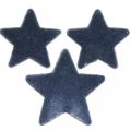 Floristik24 Granulado natalino, estrelas, azul Ø4/5cm 40p