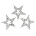 Floristik24 Estrela decorativa de prata para espalhar 4 cm 48 unidades