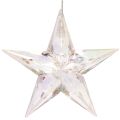 Enfeites decorativos em forma de estrela, acrílico transparente iridescente, para árvore de Natal, 9 cm, 6 peças | Floristik24.pt