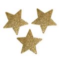 Floristik24 Estrelas de ouro 6,5 cm com mica 36 unidades