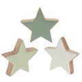 Floristik24 Conjunto de estrelas de madeira para decoração de mesa e peitoril de janela, 5 cm, 9 peças