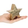 Suporte decorativo em forma de estrela de Natal para mesa ou prateleira, 10 cm, conjunto de 3 peças | Floristik24.pt