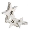Floristik24 Mix Star feito de madeira 3-5cm branco 22pcs