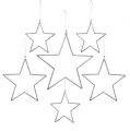 Floristik24 Conjunto de estrelas para pendurar prata, mica 17-34cm