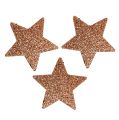 Floristik24 Estrelas de cobre 6,5 cm com mica 36 unidades