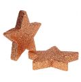 Floristik24 Estrelas de cobre 6,5 cm com mica 36 unidades