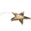 Floristik24 Estrela de madeira para pendurar enfeites de árvore de Natal com chamas da natureza H15cm