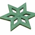Floristik24 Espalhadas de madeira estrela verde mix 4cm 72pcs