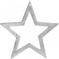 Floristik24 Estrela decorativa para pendurar decoração de porta de alumínio prateado Ø28cm
