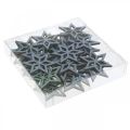 Floristik24 Estrelas Déco, madeira, azul, verde, estrelas de madeira, Natal, 4 cm, mistura, 36 unidades