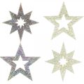 Floristik24 Estrelas decorativas para artesanato amarelo, espuma de borracha marrom 4cm 36 unidades