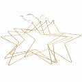 Floristik24 Estrela de decoração para pendurar metal dourado Ø35cm 4pcs