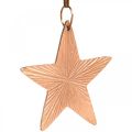 Floristik24 Pingente de estrela, decoração de Natal, decoração de metal cor de cobre 9,5 × 9,5 cm 3 unidades
