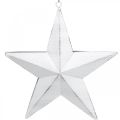 Floristik24 Estrela para pendurar, decorações para árvores de Natal, decoração de metal branco 19,5 × 18,5 cm
