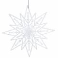 Floristik24 Estrela de gelo decorativa para pendurar transparente, brilho 24,5 cm 6 unidades