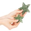 Conjunto de estrelas decorativas de arame verde, dois tamanhos, 10 cm, 12 peças | Floristik24.pt