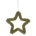 Estrela decorativa de pele sintética para pendurar em portas e janelas, 30 cm, conjunto de 3 peças. | Floristik24.pt