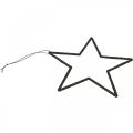 Floristik24 Pingente de estrela de decoração de natal glitter preto 17,5cm 9uds