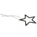 Floristik24 Pingente de estrela de decoração de natal glitter preto 7,5cm 40p