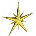 Floristik24 Pingente de estrela de decoração de Natal dourado W11,5 cm 16 unidades