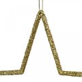 Floristik24 Pingente de estrela de decoração de natal glitter dourado 17,5cm 9uds