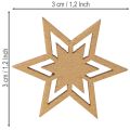 Conjunto de 72 peças de enfeites de madeira em formato de estrela para decoração de mesa e artesanato, 3 cm de diâmetro. | Floristik24.pt