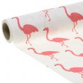 Floristik24 Tecido decorativo flamingo branco-rosa 30cm x 3m
