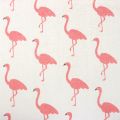 Floristik24 Tecido decorativo flamingo branco-rosa 30cm x 3m