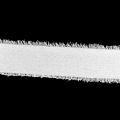 Floristik24 Fita de chiffon fita de tecido branco com franjas 40mm 15m