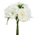 Floristik24 Bouquet decorativo branco com pérolas e strass 29cm