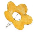 Floristik24 Manguito flor de sisal amarelo Ø25cm 6pcs