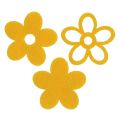 Floristik24 Decoração de dispersão flor de feltro amarela classificada 4cm 72pcs