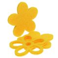 Floristik24 Decoração de dispersão flor de feltro amarela classificada 4cm 72pcs