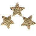 Floristik24 Estrelas dispersas em mica dourada clara 4-5 cm 40 unidades